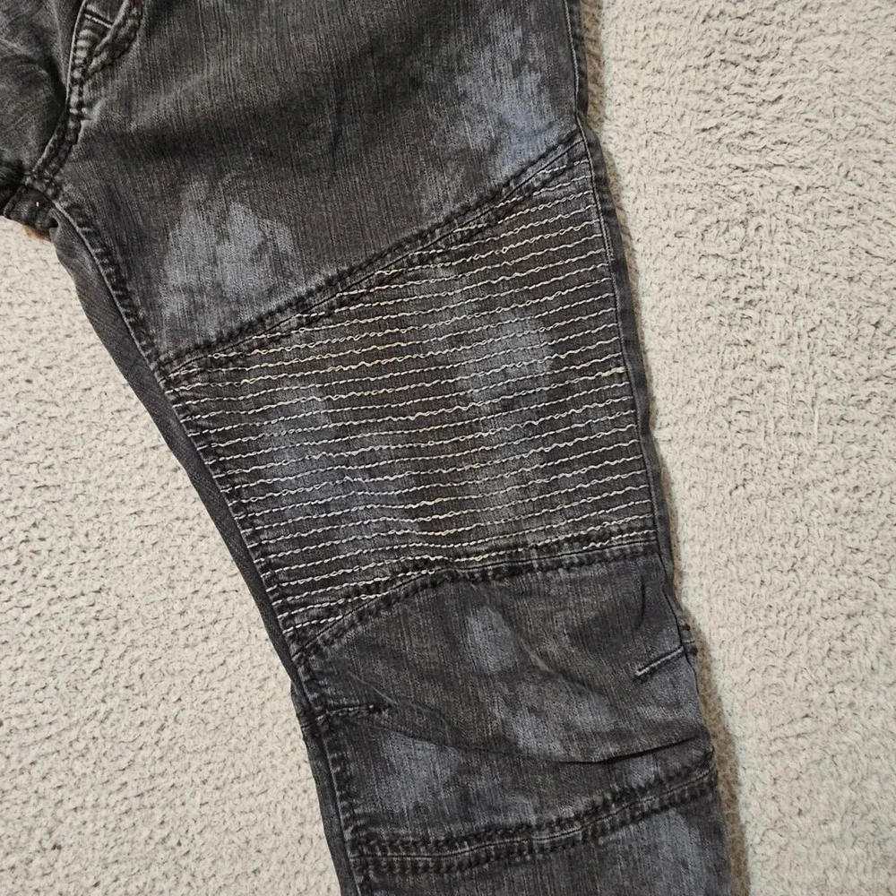 True Religion Jeans Men Moto Blue‎ Camo Relaxed Skinny Textured Size 38 x 33